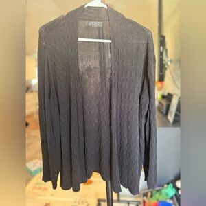 Kasper Black Open-Front Cardigan